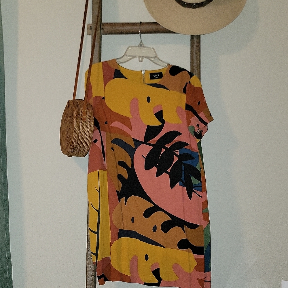 VICI Colorful Abstract Print Dress Size L EUC - Picture 4 of 4